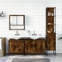 Set de muebles baño 4 pzas madera contrachapada roble ahumado de , Muebles de baño - Ref: Foro24-3214692, Precio: 253,17 €, D...