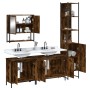 Set de muebles baño 4 pzas madera contrachapada roble ahumado de , Muebles de baño - Ref: Foro24-3214692, Precio: 253,17 €, D...