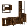 Set de muebles baño 4 pzas madera contrachapada roble ahumado de , Muebles de baño - Ref: Foro24-3214692, Precio: 253,17 €, D...