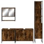 Set de muebles baño 4 pzas madera contrachapada roble ahumado de , Muebles de baño - Ref: Foro24-3214692, Precio: 253,17 €, D...