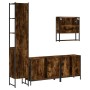 Set de muebles baño 4 pzas madera contrachapada roble ahumado de , Muebles de baño - Ref: Foro24-3214692, Precio: 253,17 €, D...