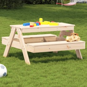 Children's picnic table solid pine wood 88x97x52 cm by , Garden tables - Ref: Foro24-832596, Price: 67,99 €, Discount: %