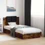 Smoked oak engineered wood bed with headboard 90x200 cm by , Beds and slatted bases - Ref: Foro24-3209944, Price: 161,10 €, D...