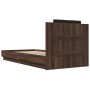 Oak brown engineered wood bed with headboard 90x200 cm by , Beds and slatted bases - Ref: Foro24-3209946, Price: 163,66 €, Di...