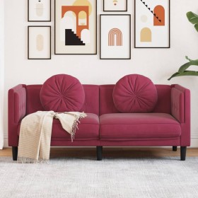 2-seater sofa with red velvet cushions by , Sofas - Ref: Foro24-372636, Price: 272,20 €, Discount: %