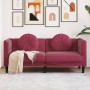 2-seater sofa with red velvet cushions by , Sofas - Ref: Foro24-372636, Price: 272,53 €, Discount: %