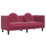 2-seater sofa with red velvet cushions by , Sofas - Ref: Foro24-372636, Price: 272,53 €, Discount: %