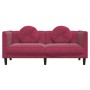 2-seater sofa with red velvet cushions by , Sofas - Ref: Foro24-372636, Price: 272,53 €, Discount: %