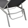 Sun loungers with tables 2 units steel and black textilene by vidaXL, Loungers - Ref: Foro24-48012, Price: 189,44 €, Discount: %