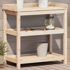 Planting table with pine wood shelves 82.5x45x86.5 cm by , Pot stands - Ref: Foro24-832432, Price: 74,81 €, Discount: %