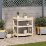 Planting table with pine wood shelves 82.5x45x86.5 cm by , Pot stands - Ref: Foro24-832432, Price: 74,81 €, Discount: %