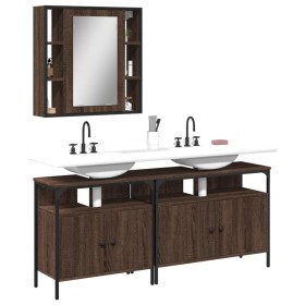 Bathroom furniture set 3 pieces brown oak plywood by , Bathroom furniture - Ref: Foro24-3214729, Price: 185,25 €, Discount: %