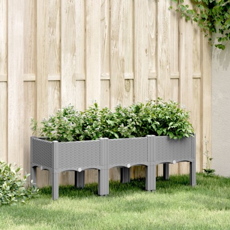 Jardinera con patas PP gris claro 120x40x42 cm de , Maceteros y jardineras - Ref: Foro24-367897, Precio: 57,99 €, Descuento: %