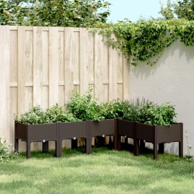 Jardinera con patas PP marrón 160x120x42 cm de , Maceteros y jardineras - Ref: Foro24-367910, Precio: 114,99 €, Descuento: %