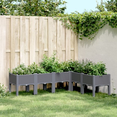 Jardinera con patas PP gris 160x120x42 cm de , Maceteros y jardineras - Ref: Foro24-367906, Precio: 121,25 €, Descuento: %