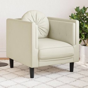 Armchair with cream velvet cushion by , Sofas - Ref: Foro24-372629, Price: 189,99 €, Discount: %