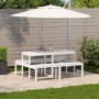 Picknicktisch aus massivem weißem Kiefernholz, 160 x 134 x 75 cm von , Gartentische - Ref: Foro24-832563, Preis: 142,99 €, Ra...