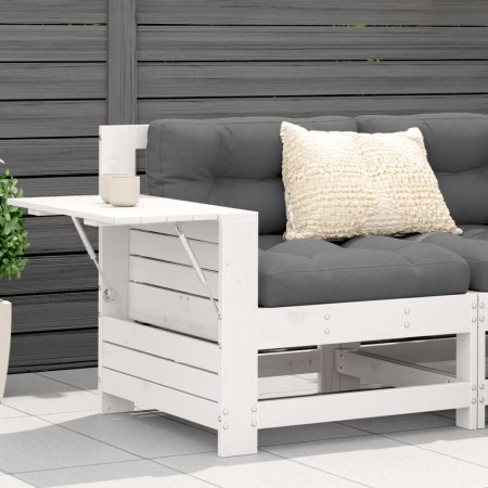 Garden sofa with armrest white pine wood side table by , Outdoor sofas - Ref: Foro24-844879, Price: 71,85 €, Discount: %