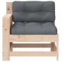 Garden sofa with armrests and cushion in solid pine wood by , Outdoor sofas - Ref: Foro24-844914, Price: 82,61 €, Discount: %