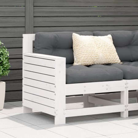 Gartensofa mit Armlehnen und Kissen aus massivem weißem Kiefernholz von , Outdoor-Sofas - Ref: Foro24-844921, Preis: 94,51 €,...