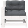 Gartensofa mit Armlehnen und Kissen aus massivem weißem Kiefernholz von , Outdoor-Sofas - Ref: Foro24-844921, Preis: 94,99 €,...