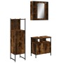 Set de muebles baño 3 pzas madera contrachapada roble ahumado de , Muebles de baño - Ref: Foro24-3214757, Precio: 177,99 €, D...