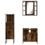 Set de muebles baño 3 pzas madera contrachapada roble ahumado de , Muebles de baño - Ref: Foro24-3214757, Precio: 184,34 €, D...