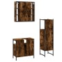 Set de muebles baño 3 pzas madera contrachapada roble ahumado de , Muebles de baño - Ref: Foro24-3214757, Precio: 184,34 €, D...