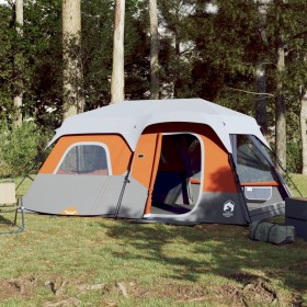 Family tent with LED 9 people quick opening gray orange by , tents - Ref: Foro24-94312, Price: 266,70 €, Discount: %