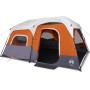 Family tent with LED 9 people quick opening gray orange by , tents - Ref: Foro24-94312, Price: 268,09 €, Discount: %