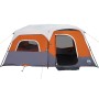 Family tent with LED 9 people quick opening gray orange by , tents - Ref: Foro24-94312, Price: 268,09 €, Discount: %