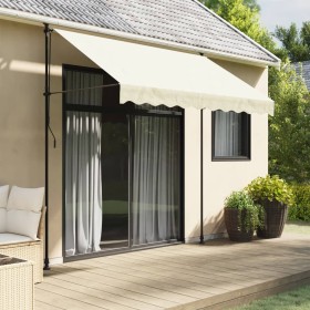 Cream fabric and steel retractable awning 250x150 cm by , Awnings - Ref: Foro24-368746, Price: 82,58 €, Discount: %