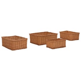 Stackable basket set 4 pieces brown willow by vidaXL, Storage baskets - Ref: Foro24-286981, Price: 44,94 €, Discount: %