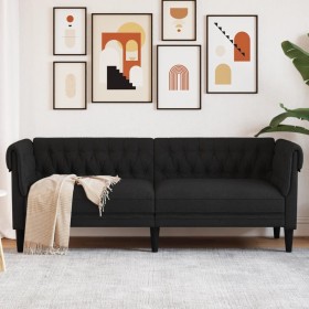 Chesterfield 3-seater black fabric sofa by , Sofas - Ref: Foro24-372558, Price: 364,20 €, Discount: %