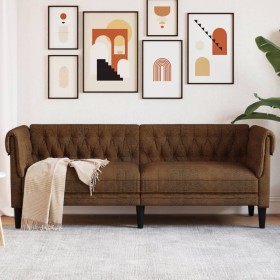 Chesterfield 3-seater sofa in brown fabric by , Sofas - Ref: Foro24-372564, Price: 344,17 €, Discount: %