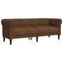 Sofá Chesterfield de 3 plazas tela marrón de , Sofás - Ref: Foro24-372564, Precio: 343,99 €, Descuento: %