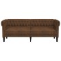 Sofá Chesterfield de 3 plazas tela marrón de , Sofás - Ref: Foro24-372564, Precio: 343,99 €, Descuento: %