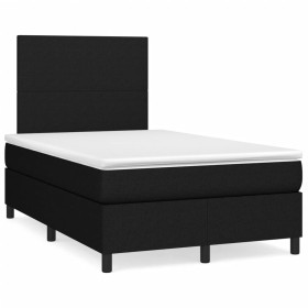 Box spring bed with mattress and LED lights black fabric 120x190 cm by , Beds and slatted bases - Ref: Foro24-3270185, Price:...