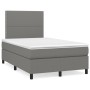 Cama box spring con colchón y LED tela marrón oscuro 120x190 cm de , Camas y somieres - Ref: Foro24-3270191, Precio: 414,49 €...