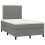 Cama box spring con colchón y LED tela marrón oscuro 120x190 cm de , Camas y somieres - Ref: Foro24-3270191, Precio: 414,49 €...