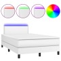 Cama box spring colchón y LED cuero sintético blanco 120x190 cm de , Camas y somieres - Ref: Foro24-3270130, Precio: 401,71 €...