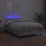 Box spring bed with mattress and LED white synthetic leather 120x190 cm by , Beds and slatted bases - Ref: Foro24-3270130, Pr...