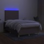 Cama box spring con colchón y LED tela gris taupe 120x190 cm de , Camas y somieres - Ref: Foro24-3270236, Precio: 421,75 €, D...