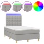 Cama box spring con colchón y LED tela gris claro 120x190 cm de , Camas y somieres - Ref: Foro24-3270274, Precio: 418,14 €, D...