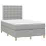 Cama box spring con colchón y LED tela gris claro 120x190 cm de , Camas y somieres - Ref: Foro24-3270274, Precio: 418,14 €, D...