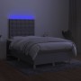 Cama box spring con colchón y LED tela gris claro 120x190 cm de , Camas y somieres - Ref: Foro24-3270274, Precio: 418,14 €, D...