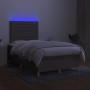 Boxspringbett mit Matratze und LED-Stoff in Taupegrau, 120 x 190 cm von , Betten und Lattenroste - Ref: Foro24-3270257, Preis...