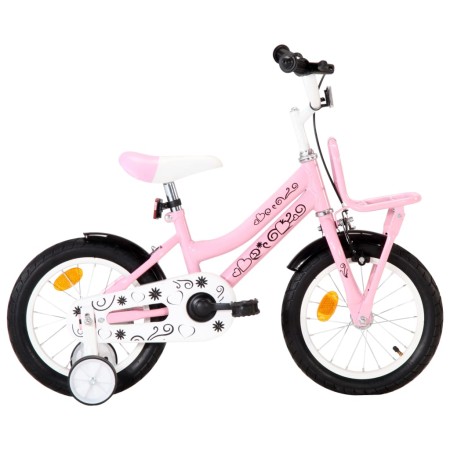 Children's bicycle and front luggage rack 14" white and pink by vidaXL, bikes - Ref: Foro24-92194, Price: 192,20 €, Discount: %