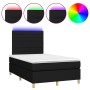 Boxspringbett mit Matratze und LED-Leuchten aus schwarzem Stoff 120x190 cm von , Betten und Lattenroste - Ref: Foro24-3270255...