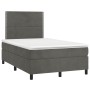 Cama box spring colchón y LED terciopelo gris oscuro 120x190 cm de , Camas y somieres - Ref: Foro24-3270306, Precio: 427,99 €...